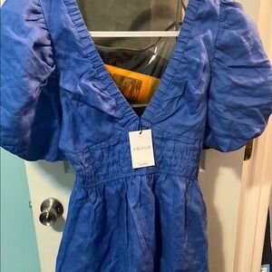 Amalie Blue Puff Sleeve Dress